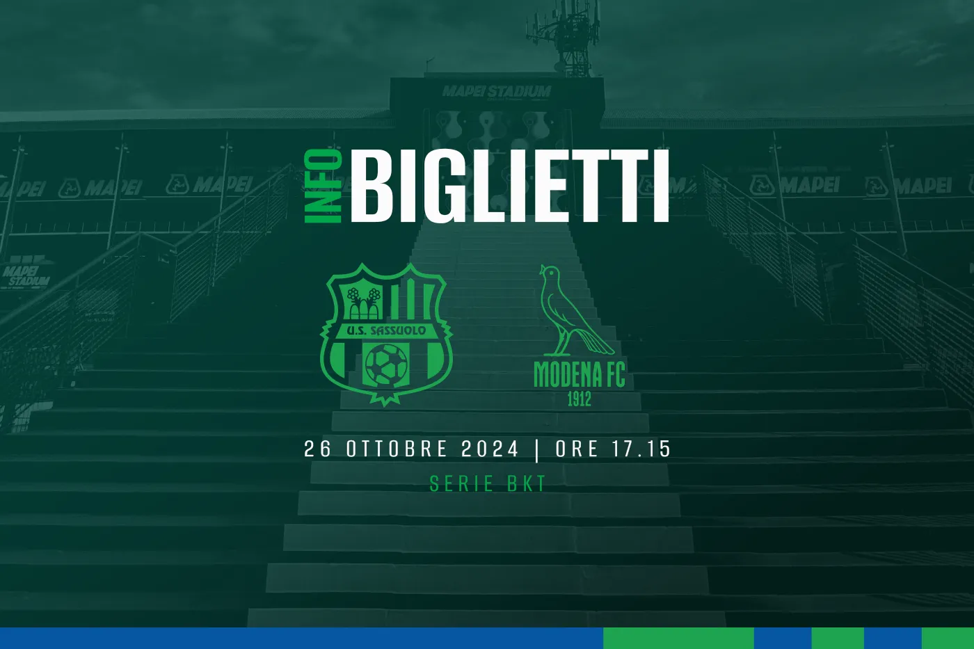 SASSUOLO-MODENA: ticket prices and presale info